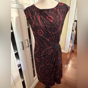 Jones New York Black and Red Midi Dress